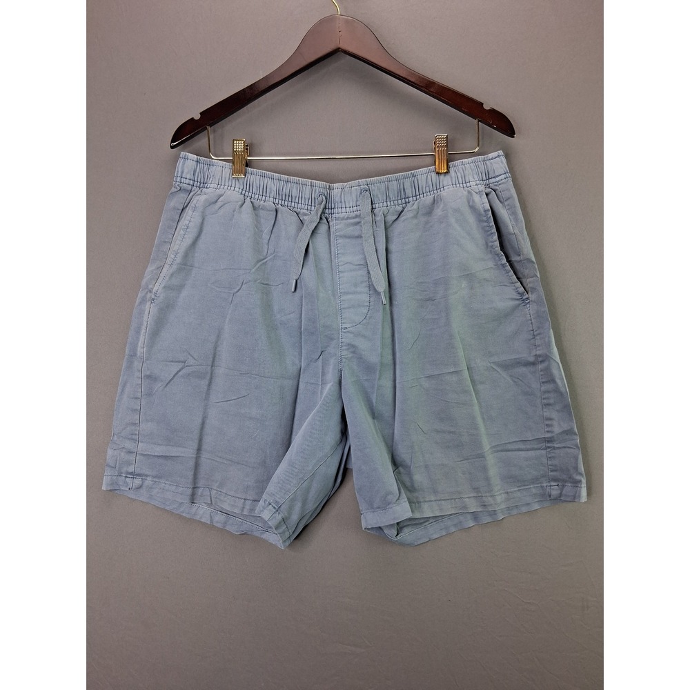 Gap Mens Shorts Elastic Waist Drawstring Size L Blue Cotton Twill Casual Beach